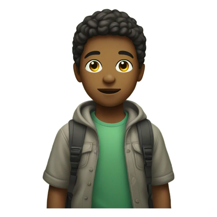 casual portrait of a boy in a forest sticker