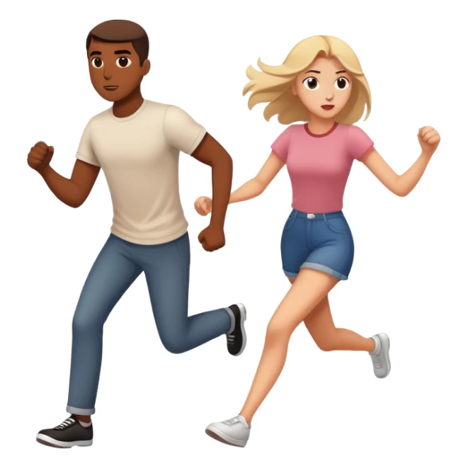 a girl chasing her boyfriend, comic style sticker