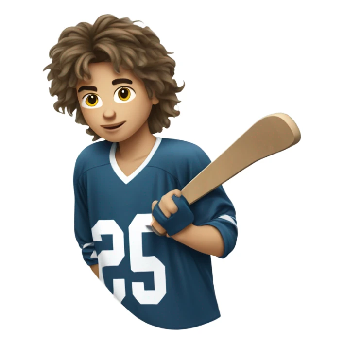 12 year old boy with hockey hair  sticker