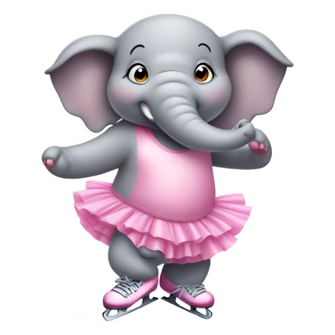 Fat elephant speed skating in a tutu sticker