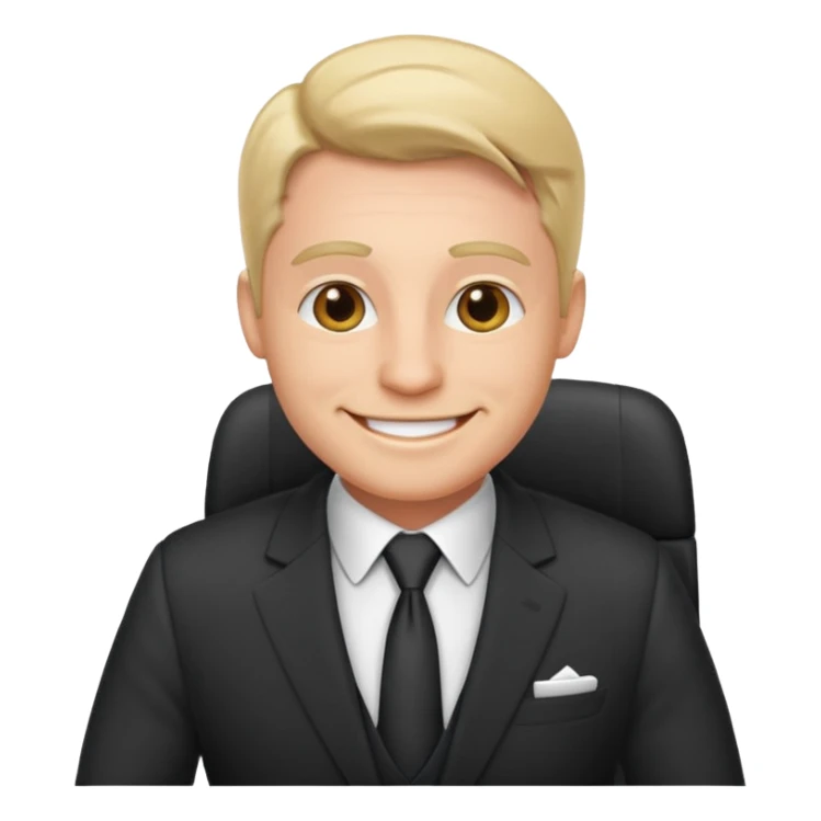 happy boss in his office sticker