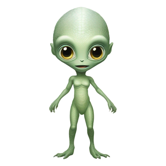 a Reptilian alien white woman, full body sticker
