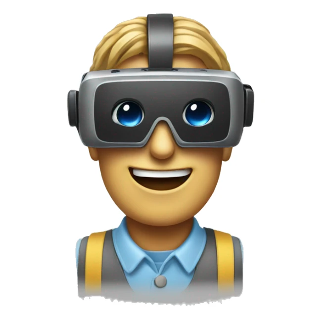 real estate building wearing a VR glasses sticker