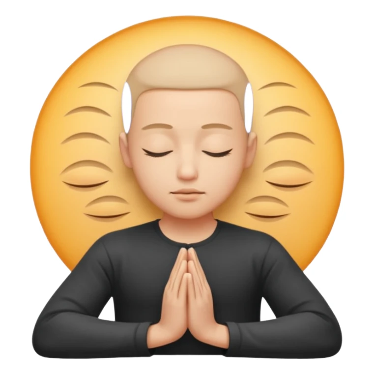 content face typing, eyes closed in a meditative, zen state sticker