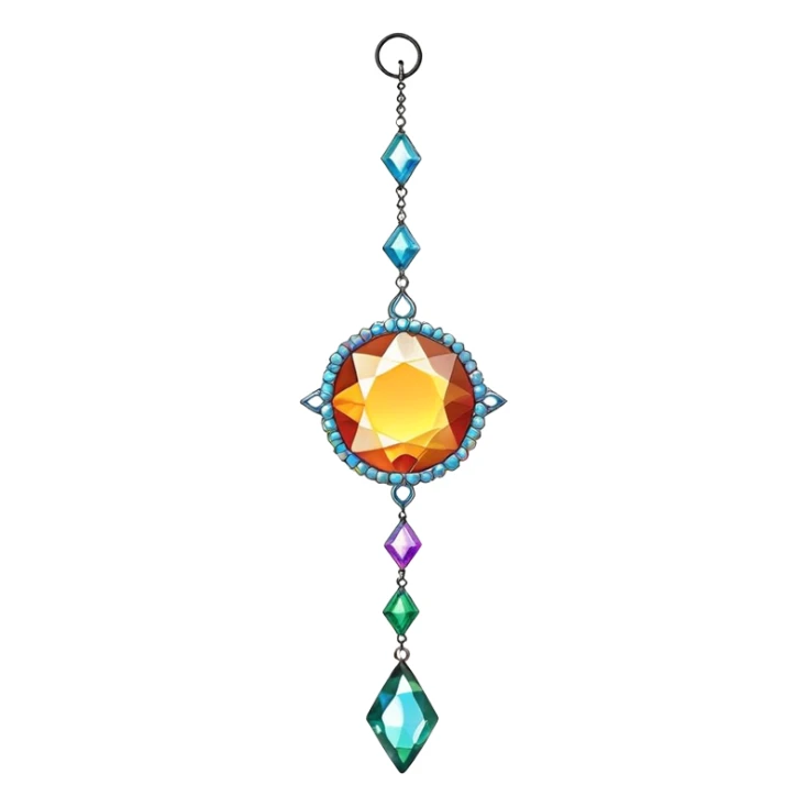 Hanging Sun-catcher with crystal gemstones sticker