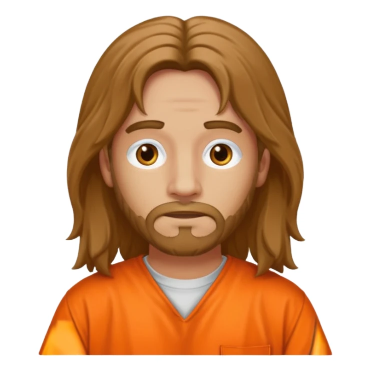 prisoner long haired man in orange clothing sticker