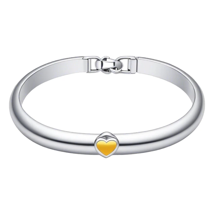 A stylish bracelet in silver or gold, smooth and minimalist design, no charms or extra details, standalone on a plain background sticker