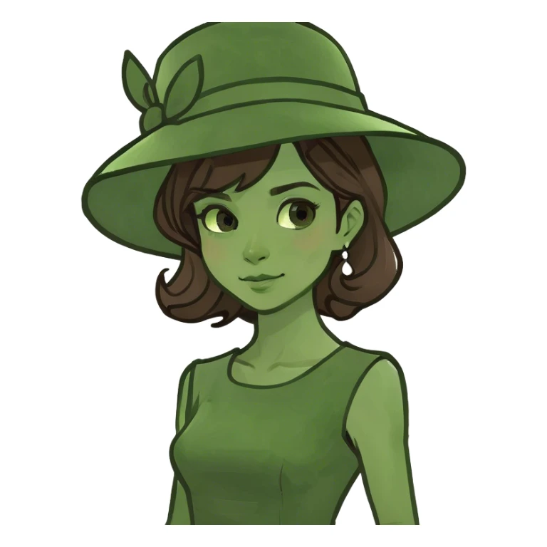 brownhair girl in elegant dress sticker