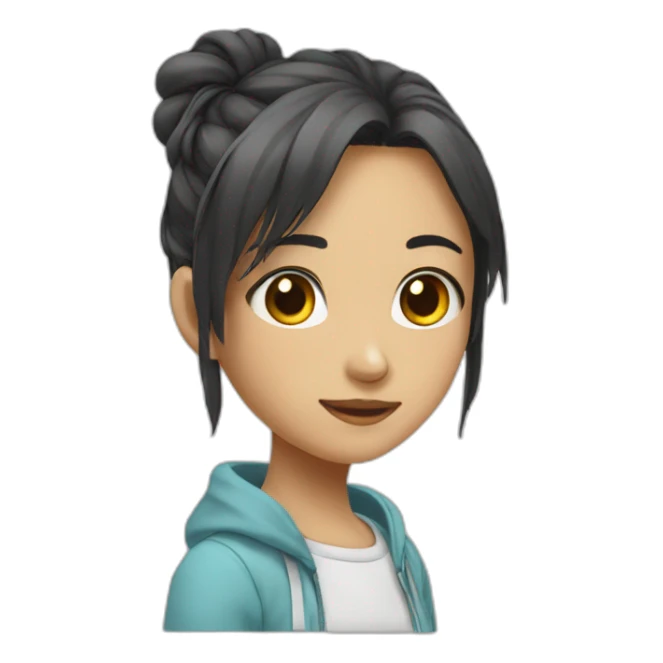 Une fille de manga sticker