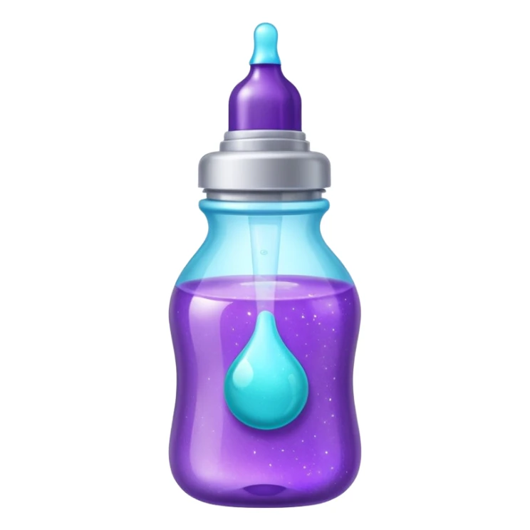 glitter purple and cian feeding bottle sticker