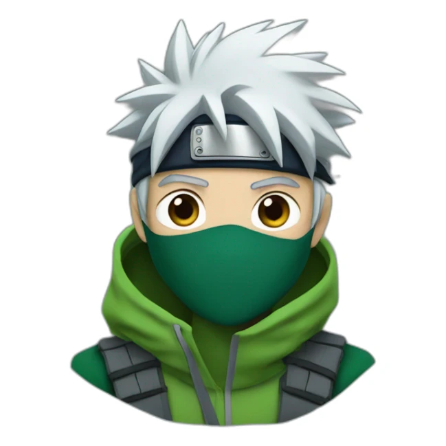 kakashi with a green hoodie sticker