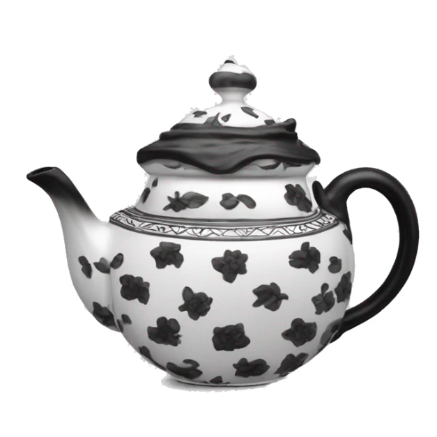 Makenzie Childs tea pot black and white sticker