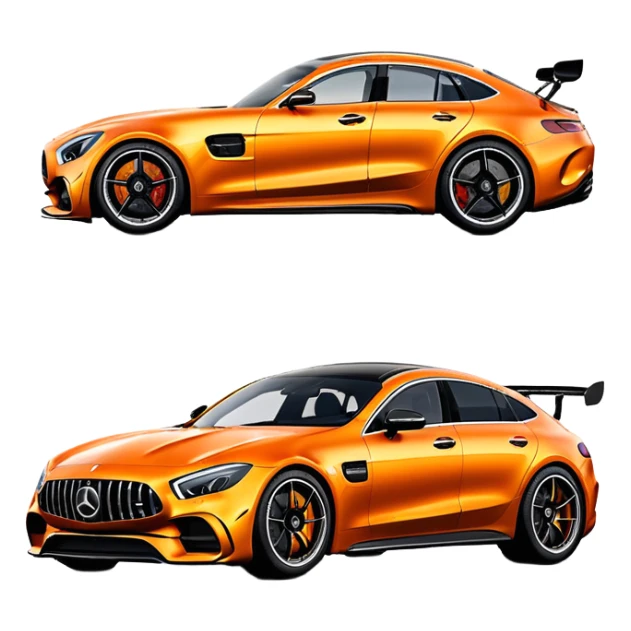 A orange Mercedes amg gt 4 door sticker