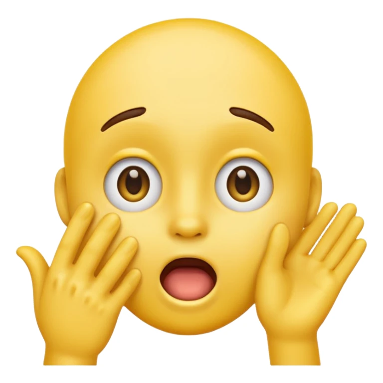 yellow emoji face with hand on face oh no sticker