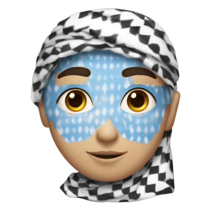 palestinian wearing keffiyah, blue eyes sticker