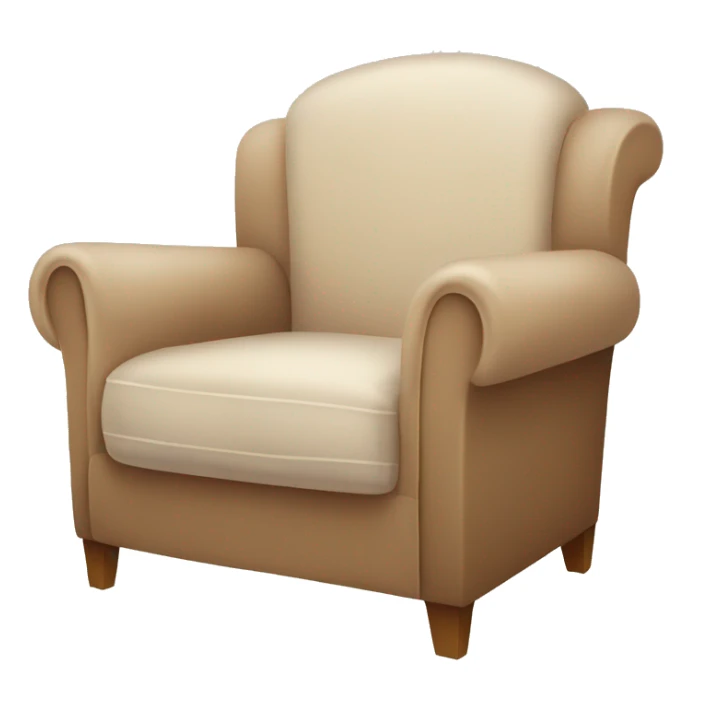Simple Beige Armchair with blanket and open book on it sticker