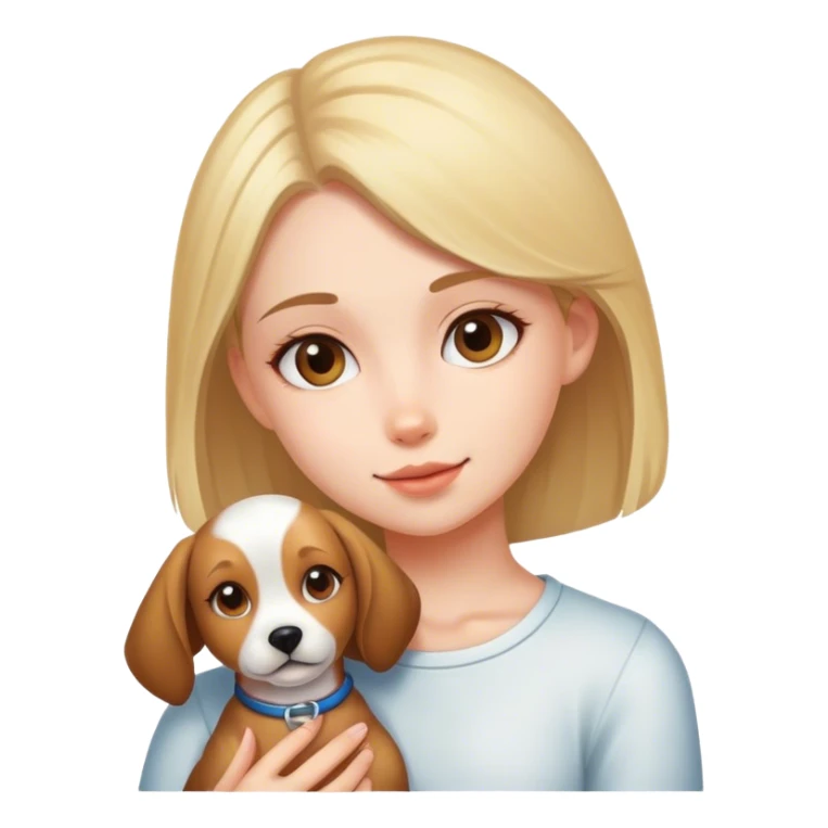 girl with a pet dog sticker