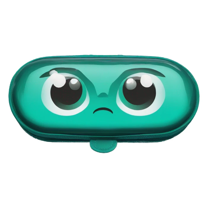 teal L+R contact lens case sticker