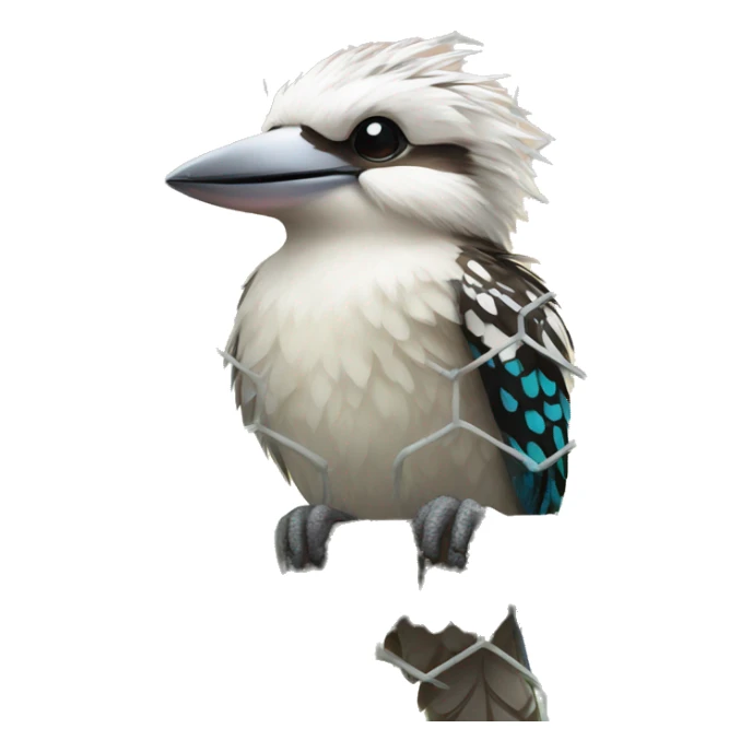 kookaburra in soccer goal sticker