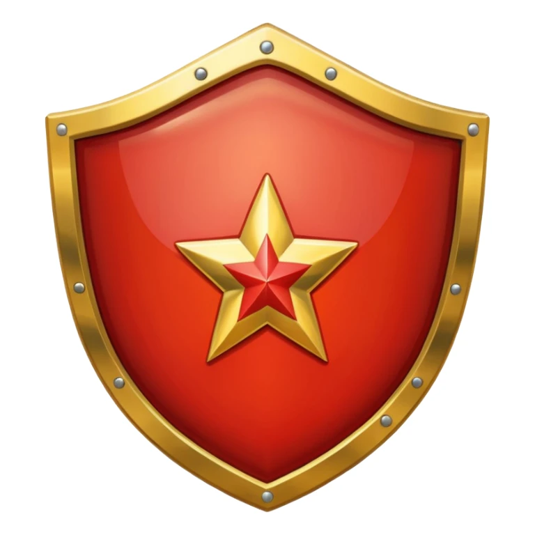 generate a very realistic shield metal with the USSR flag sticker