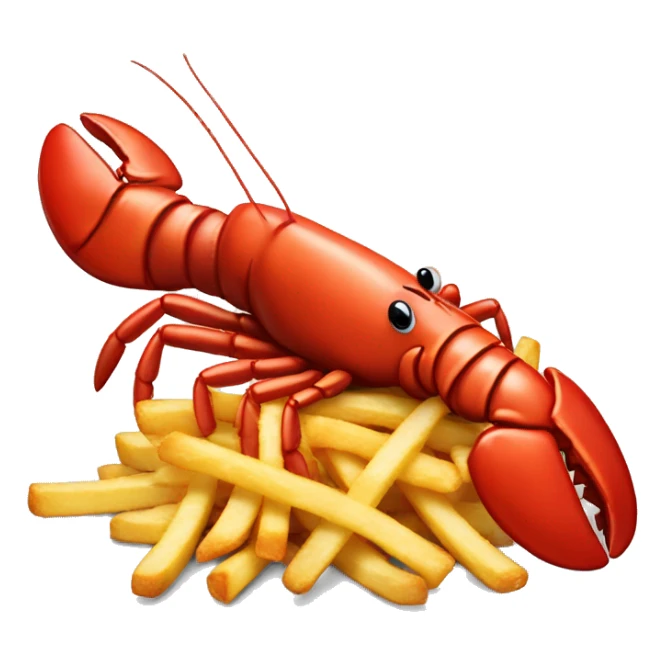 lobster with a french fry sticker