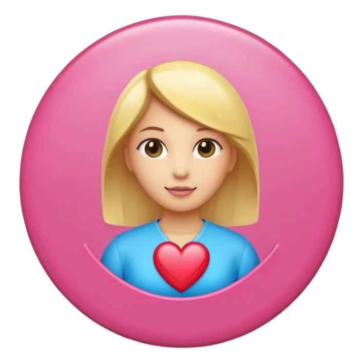female gender symbol with heart accent classic emoji style sticker