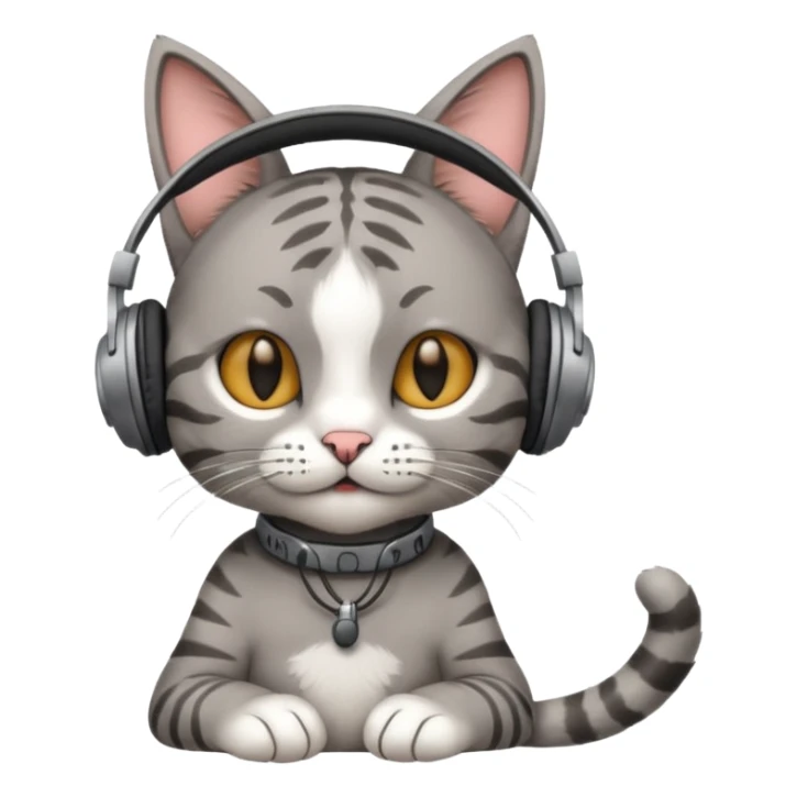 cat in headphones with a blunt in his hand  sticker