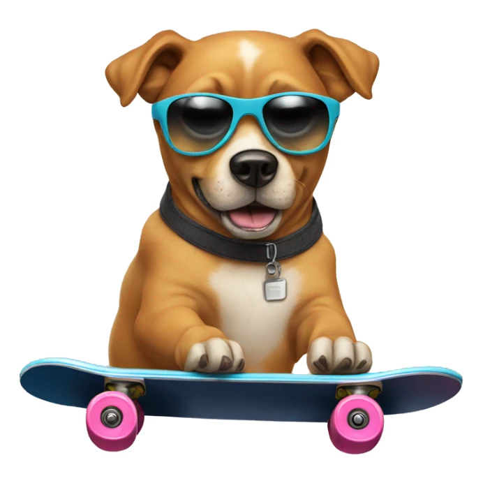 chill dog on a skateboard wearing sunglasses sticker