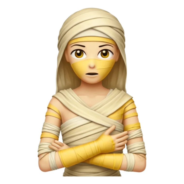 mummy Human figure wrapped in yellowed bandages, one arm stretched forward.
 sticker