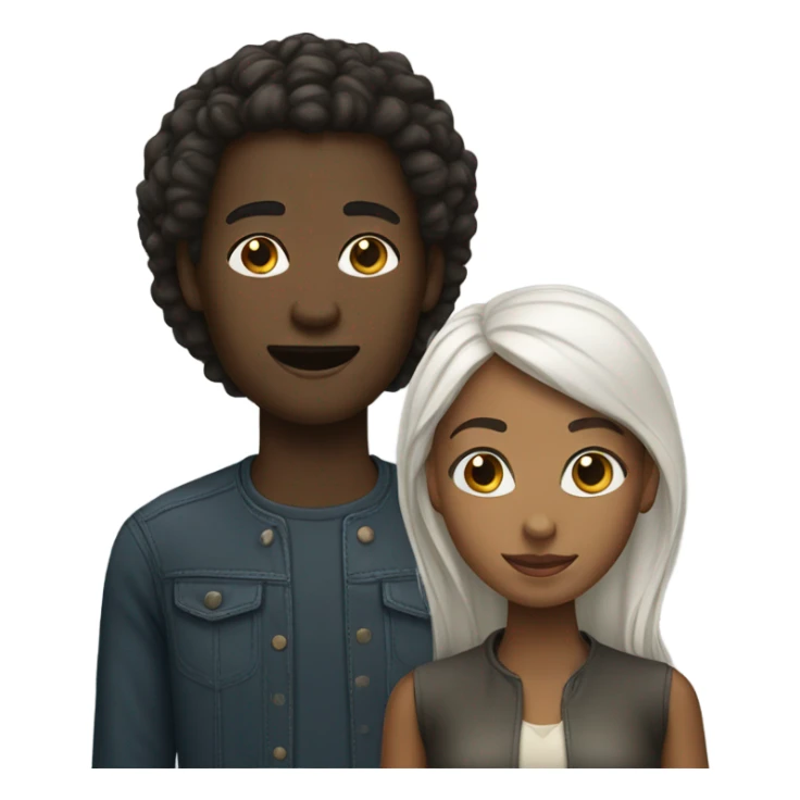 Black girl and white man sticker