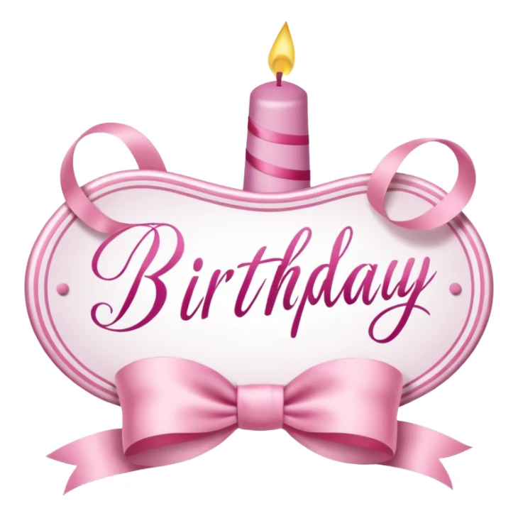 birthday sign in pink and white sticker