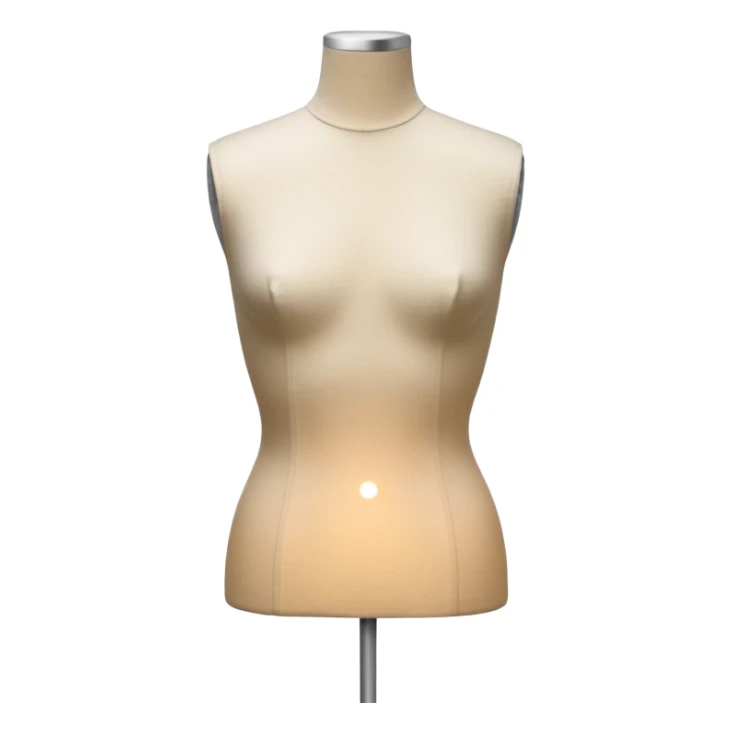 Fashion sample beige fabric mannequin torso sticker