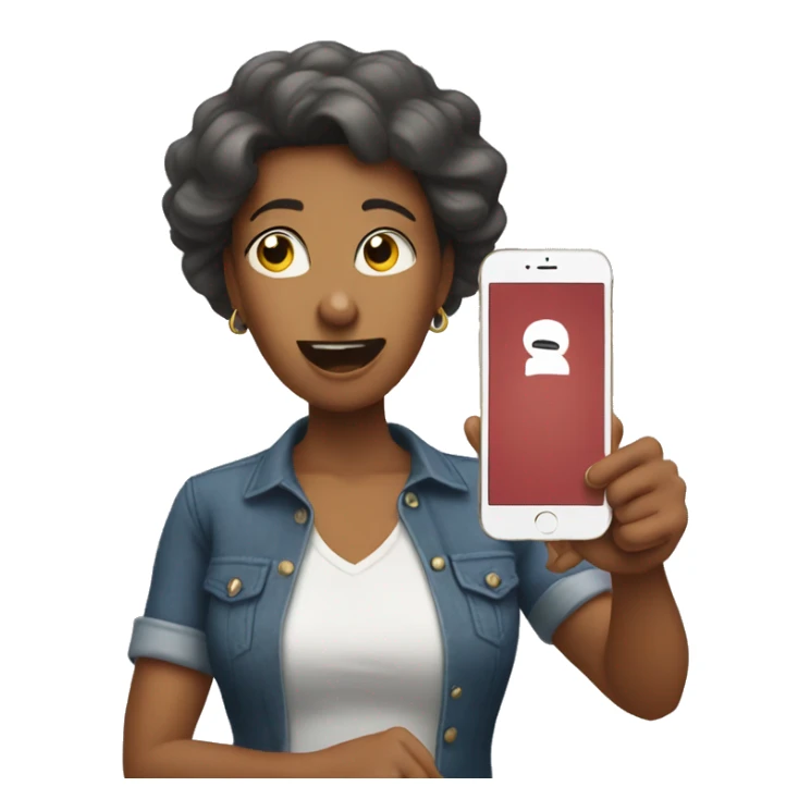 Mom pointing at the phone mad sticker