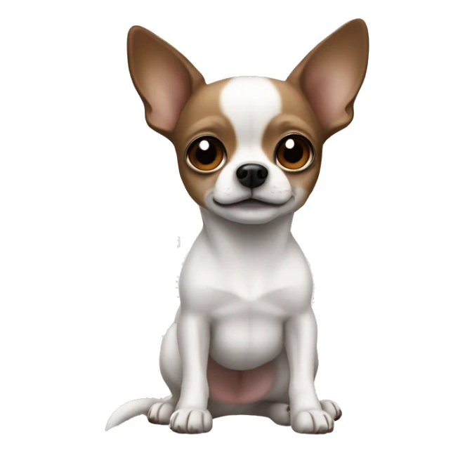 mostly white with a bit of black and a little brown Chihuahua ￼ sticker