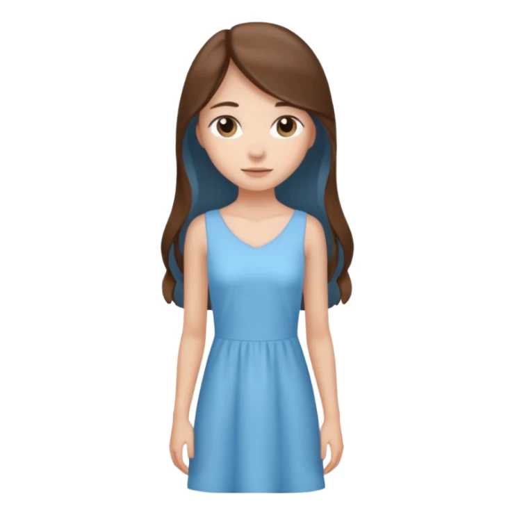 Chica delgada pelo castaño largo  sticker