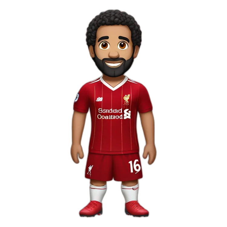 Mohamed Salah wearing Liverpool kit sticker