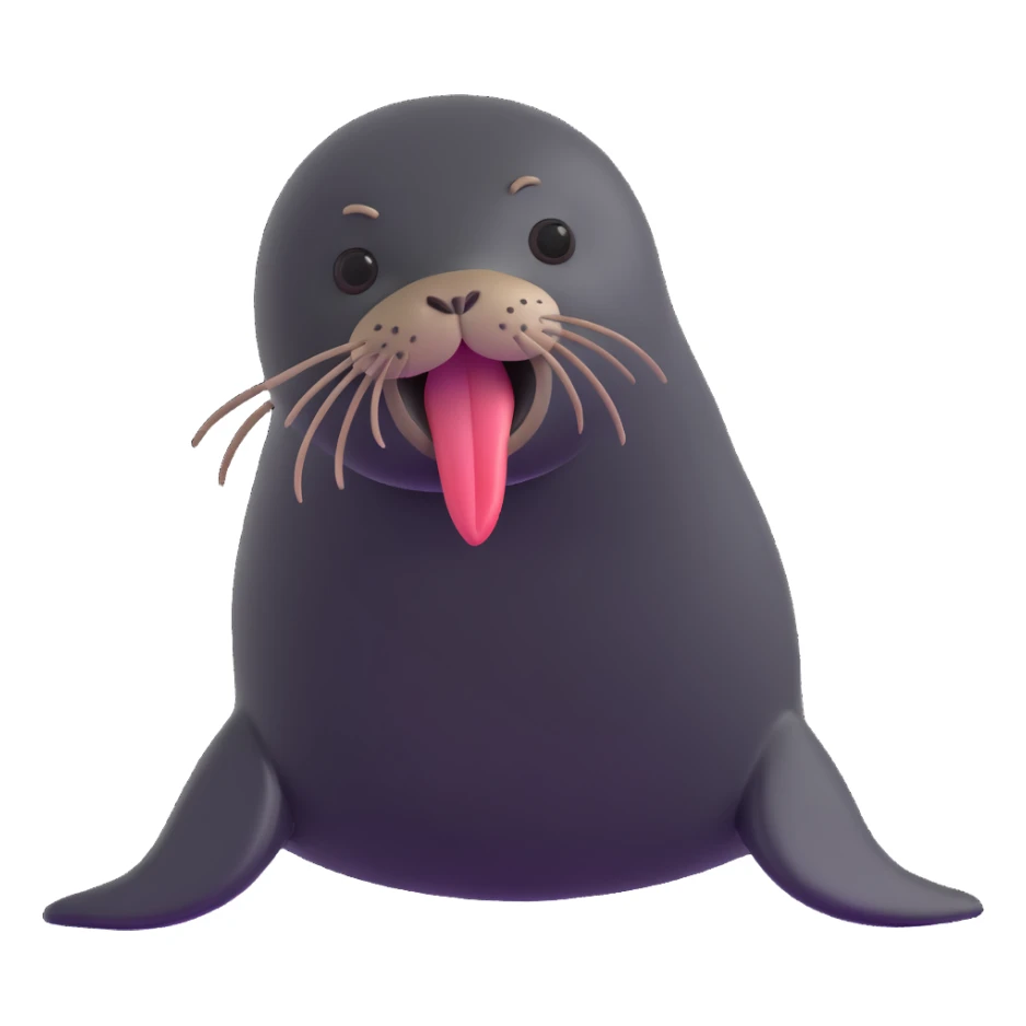 cute fur seal sticking out its tongue sticker