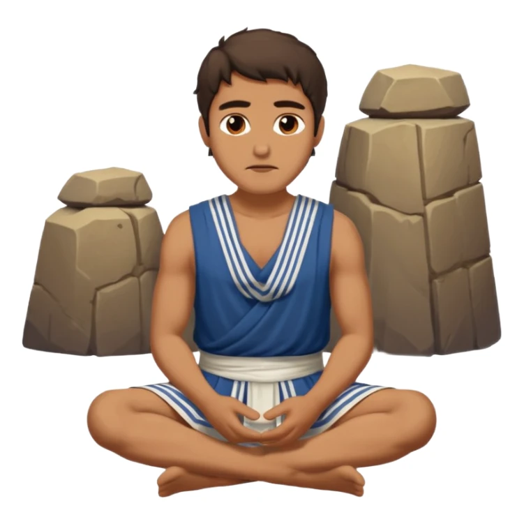 ancient greek men sitting on the ground listening sticker