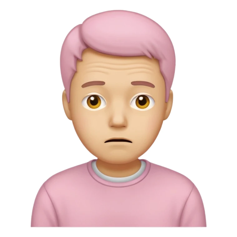 the embarrassed man in soft pink, beige and yellow pastel colors sticker