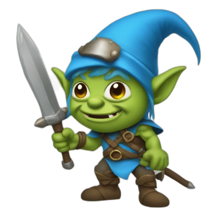 Goblin Smurf warrior sticker