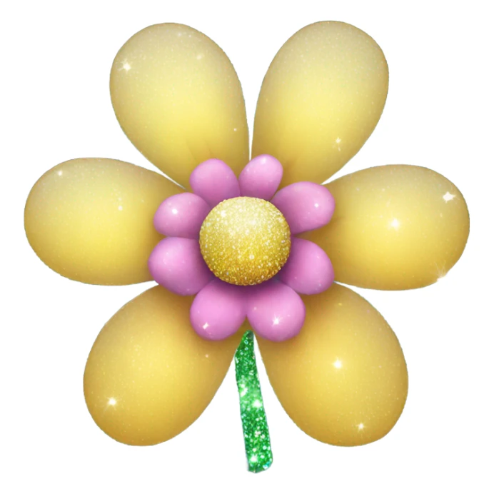 Flower with sparkles sticker
