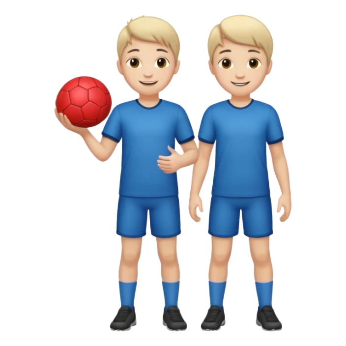 Boy with a ball in his hand full body sticker