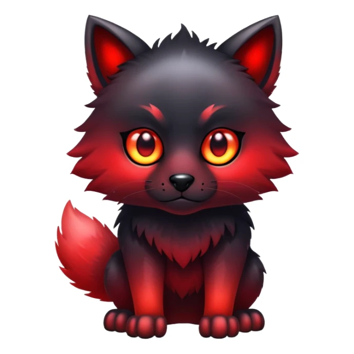 A black and red gradient epic shiny cool edgy animal, full body sticker