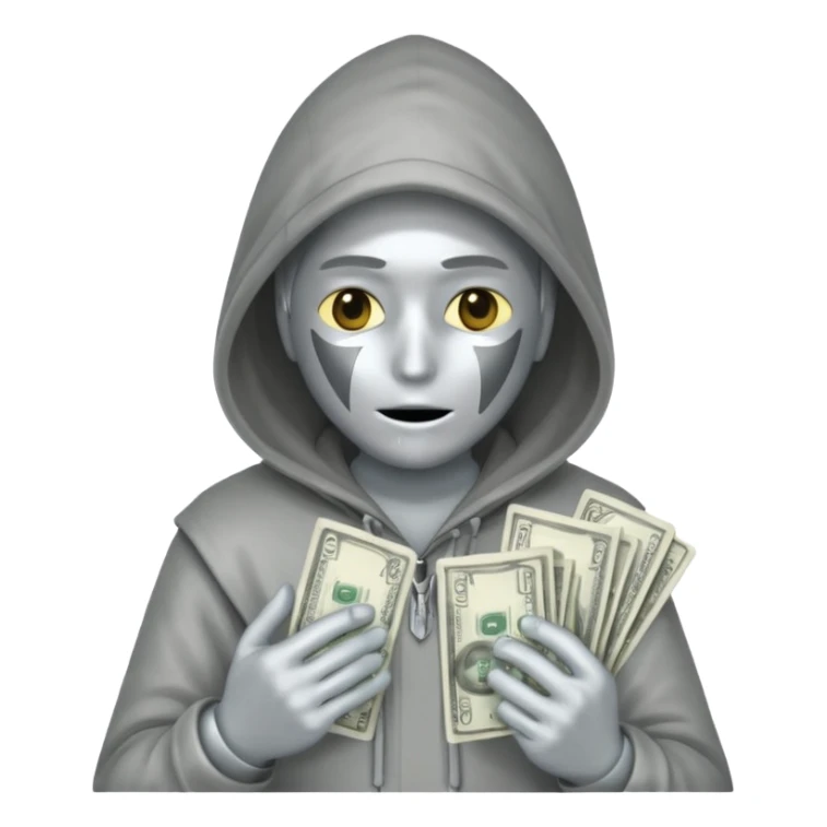 hooded-on-their-phone-making-money silver skin sticker