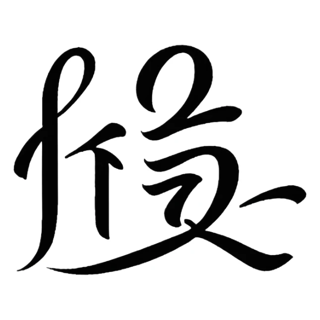 L'écriture du mot amour en japonais  sticker