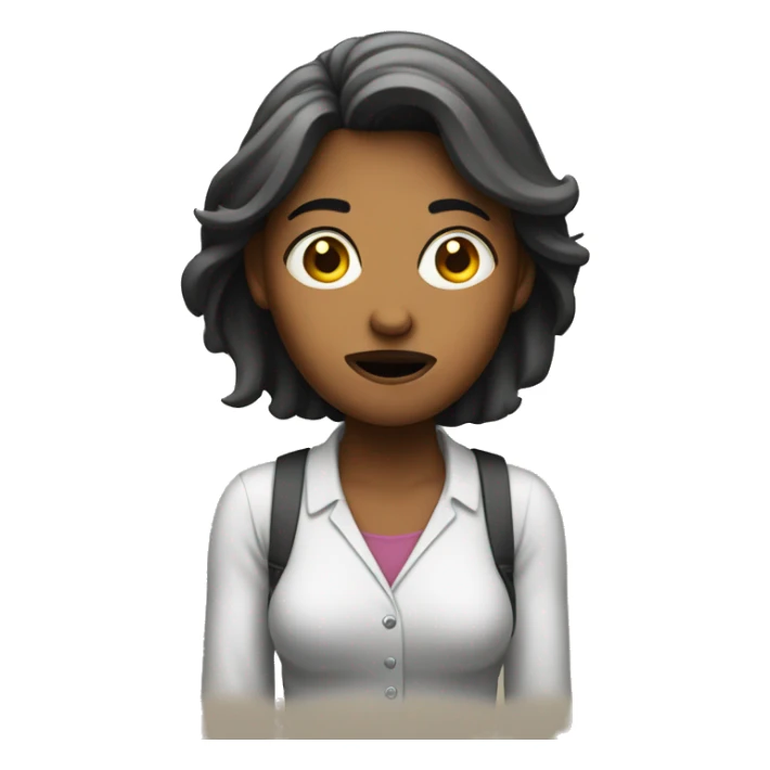 woman shrugging with a confused face sticker