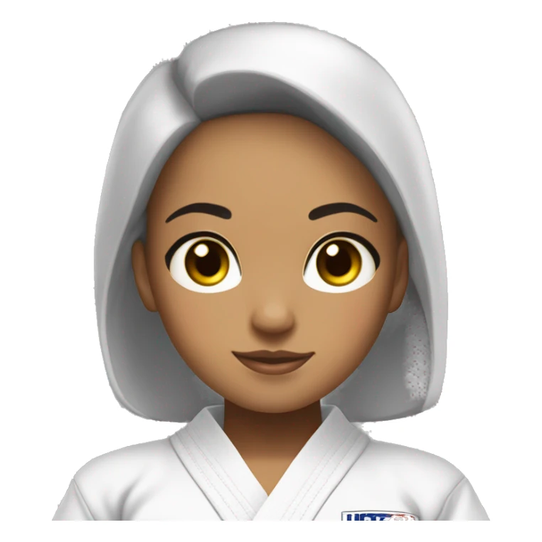 jiu jitsu girl black hair hazel eyes lights skin sticker
