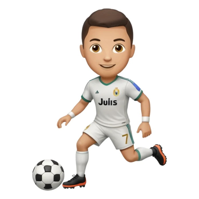 Ronaldo dribbling with a football sticker