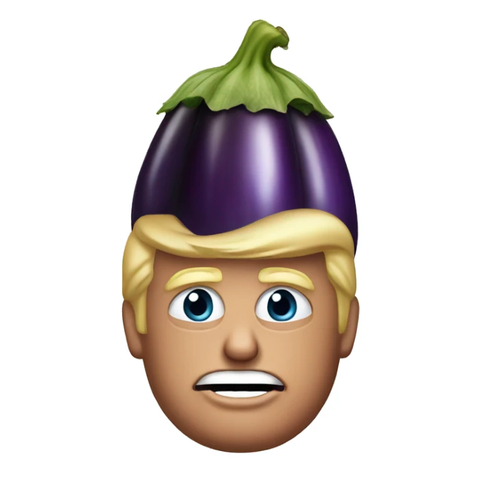 donald trump with eggplant on head sticker