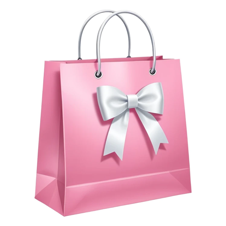 Victoria's Secret pink shopping bag with ribbon sticker